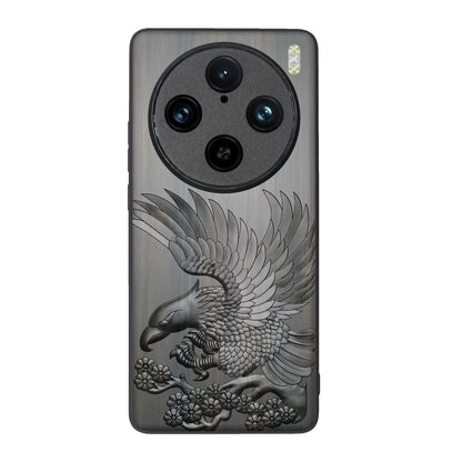 The Falcon – Sandalwood phone case with eagle engraving for Vivo X100 &amp; X200