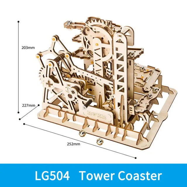 Robotime ROKR Kugelbahn Holzpuzzle – Marble Run Wasserrad 3D Bausatz für Kinder & Erwachsene