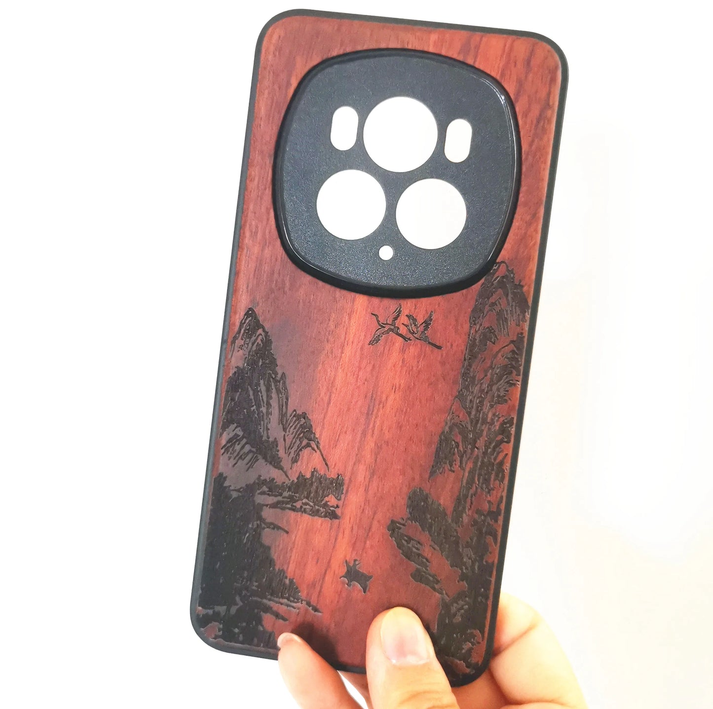 Coque en bois gravée pour Honor Magic 6 (Pro) – Motifs gravés
