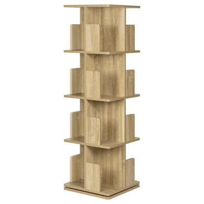 Bücherregal 4 Etagen 360° Drehbar MDF Regal mit 16 Fächern Standregal für Wohnzimmer Büro Arbeitszimmer
