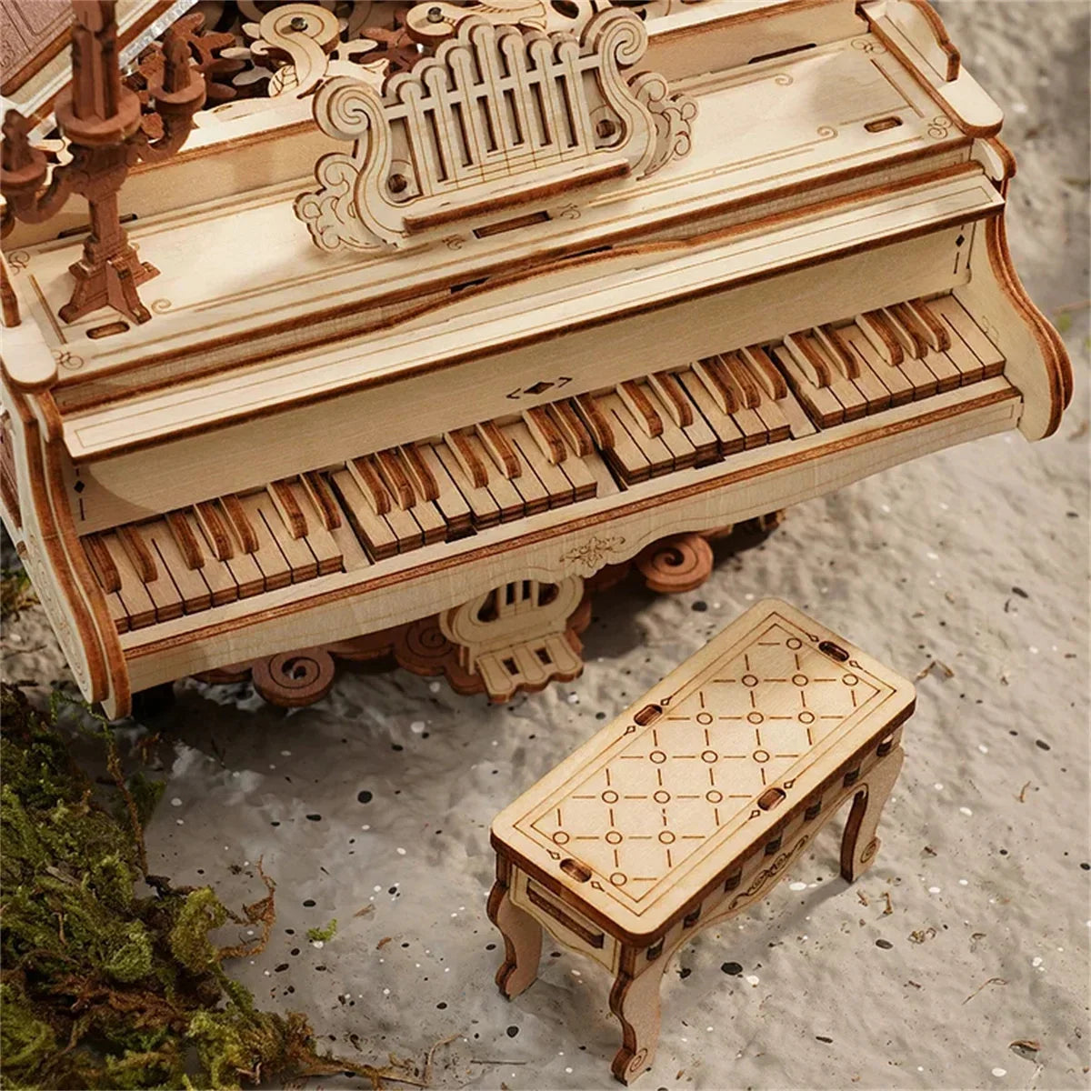 Robotime ROKR Spieluhr Holzpuzzle – Magic Piano & Magic Cello 3D Modellbausatz zum Basteln & Verschenken