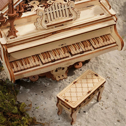 Robotime ROKR Spieluhr Holzpuzzle – Magic Piano & Magic Cello 3D Modellbausatz zum Basteln & Verschenken