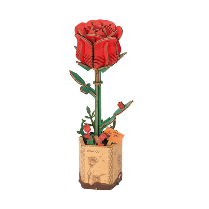 Robotime Rolife 3D Holzblumen – DIY Holzpuzzle Blumenstrauß | Ewige Blüten als Geschenk zum Muttertag, Geburtstag & Deko