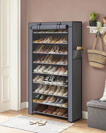 Étagère à chaussures SONGMICS 10 niveaux – jusqu'à 40 paires, avec revêtement en tissu, hauteur 162 cm