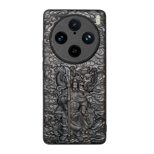 The Guardian – Engraved Sandalwood Case with Guan Yu for Vivo X100 &amp; X200