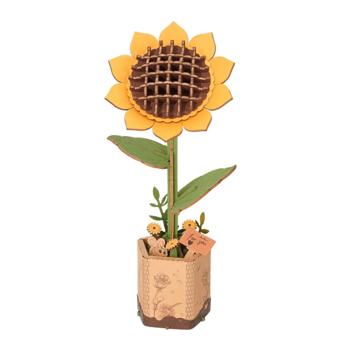 Robotime Rolife 3D Holzblumen – DIY Holzpuzzle Blumenstrauß | Ewige Blüten als Geschenk zum Muttertag, Geburtstag & Deko
