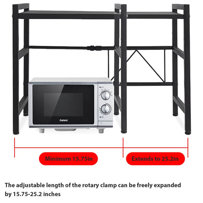 Étagère extensible en métal pour micro-ondes – 1 ou 2 niveaux, stable et réglable en hauteur – organisateur d'étagères de cuisine