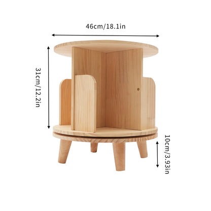 Bibliothèque rotative en bois – 1 à 6 niveaux, ronde, peu encombrante et moderne