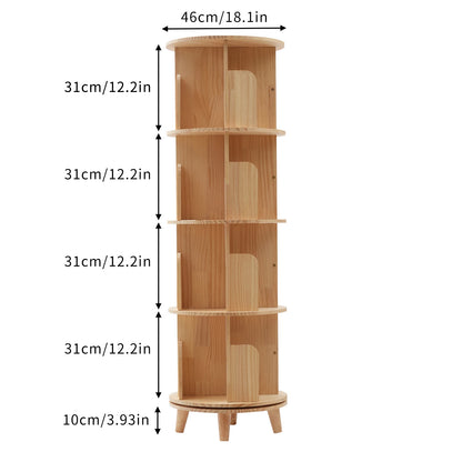 Bibliothèque rotative en bois – 1 à 6 niveaux, ronde, peu encombrante et moderne