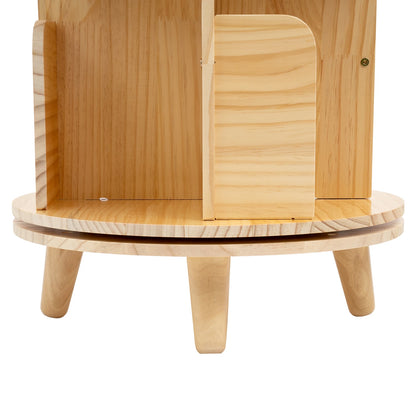Bibliothèque rotative en bois – 1 à 6 niveaux, ronde, peu encombrante et moderne