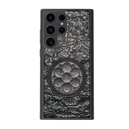 The Mandala – Spiritual Sandalwood Phone Case with Mantra Engraving – for Samsung Galaxy S23 &amp; S24