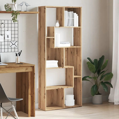 Bücherregal 67×24×161 cm – Handgefertigt aus Holzwerkstoff in Artisan Eiche | Flexibel aufstellbar