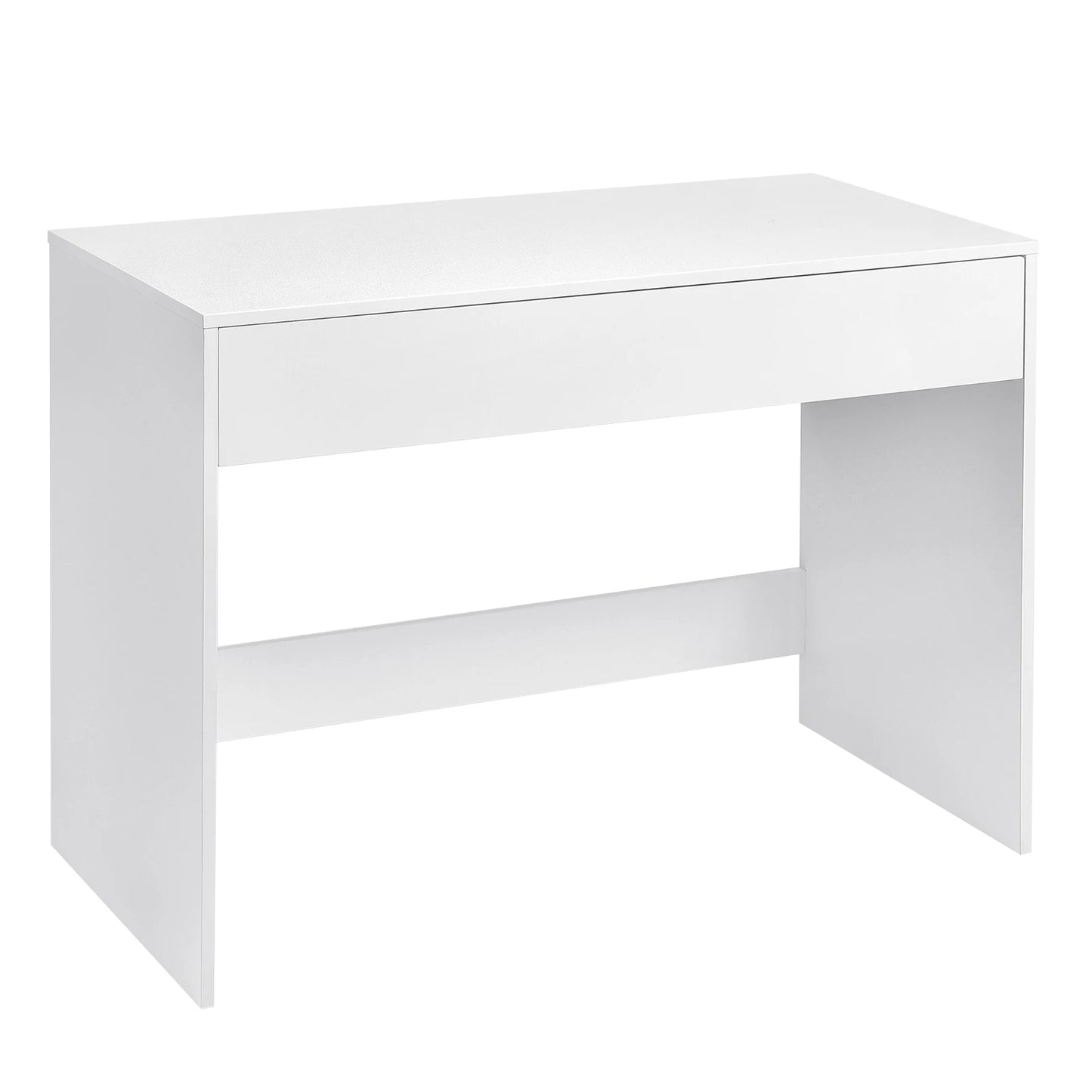 Weißer Computertisch mit 1 Schublade 100 x 50 x 75 cm Schreibtisch PC Laptop Tisch für Büro Wohnzimmer und Arbeitszimmer