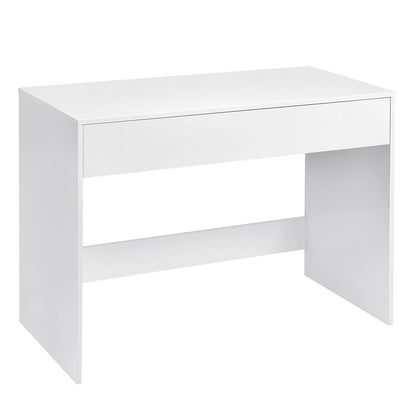 Weißer Computertisch mit 1 Schublade 100 x 50 x 75 cm Schreibtisch PC Laptop Tisch für Büro Wohnzimmer und Arbeitszimmer