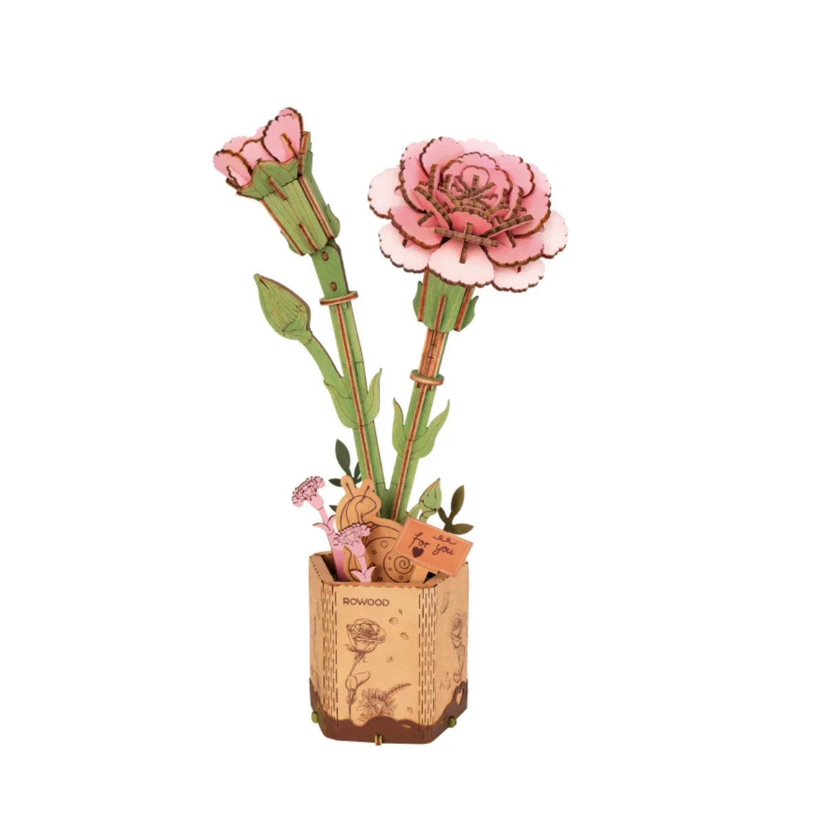 Robotime Rolife 3D Holzblumen – DIY Holzpuzzle Blumenstrauß | Ewige Blüten als Geschenk zum Muttertag, Geburtstag & Deko