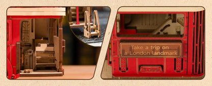 Robotime Rolife London Bus Holzpuzzle – 3D Modellbausatz aus Holz zum Basteln & Sammeln