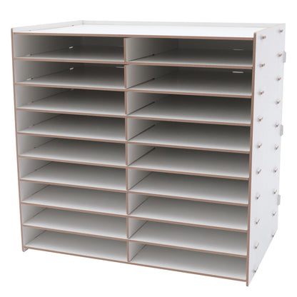 Schreibtisch Organizer Holz 18 Fächer Dokumentenablage Aktenregal A4 Aufbewahrungssystem für Büro und Home Office