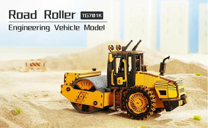 Robotime ROKR Dampfwalze Holzpuzzle – 3D Modellbausatz aus Holz für Kinder & Erwachsene