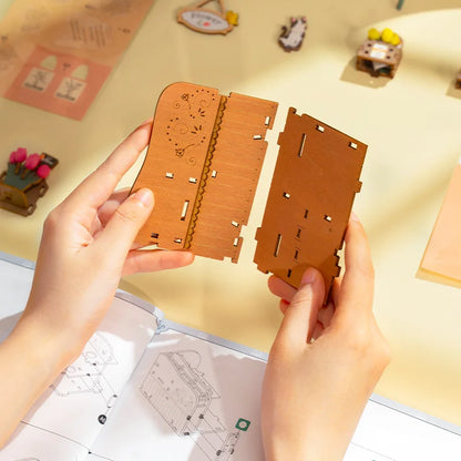 Robotime 3D Holzpuzzle Blütenwagen – Bastelset & Deko-Modell | Florales DIY-Geschenk für Frauen, Mädchen & kreative Erwachsene