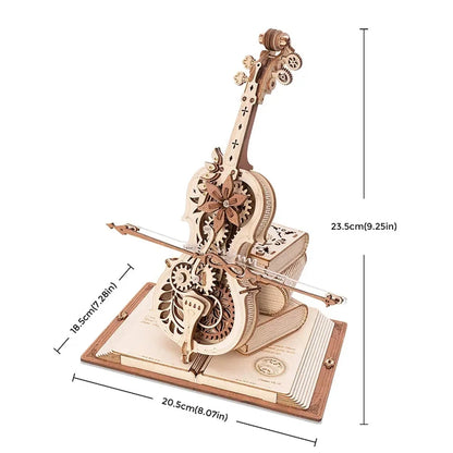 Robotime ROKR Spieluhr Holzpuzzle – Magic Piano & Magic Cello 3D Modellbausatz zum Basteln & Verschenken