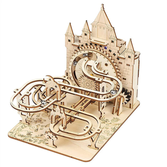 Circuit à billes 3D en bois – Kit de bricolage électrique avec lumière et mécanique