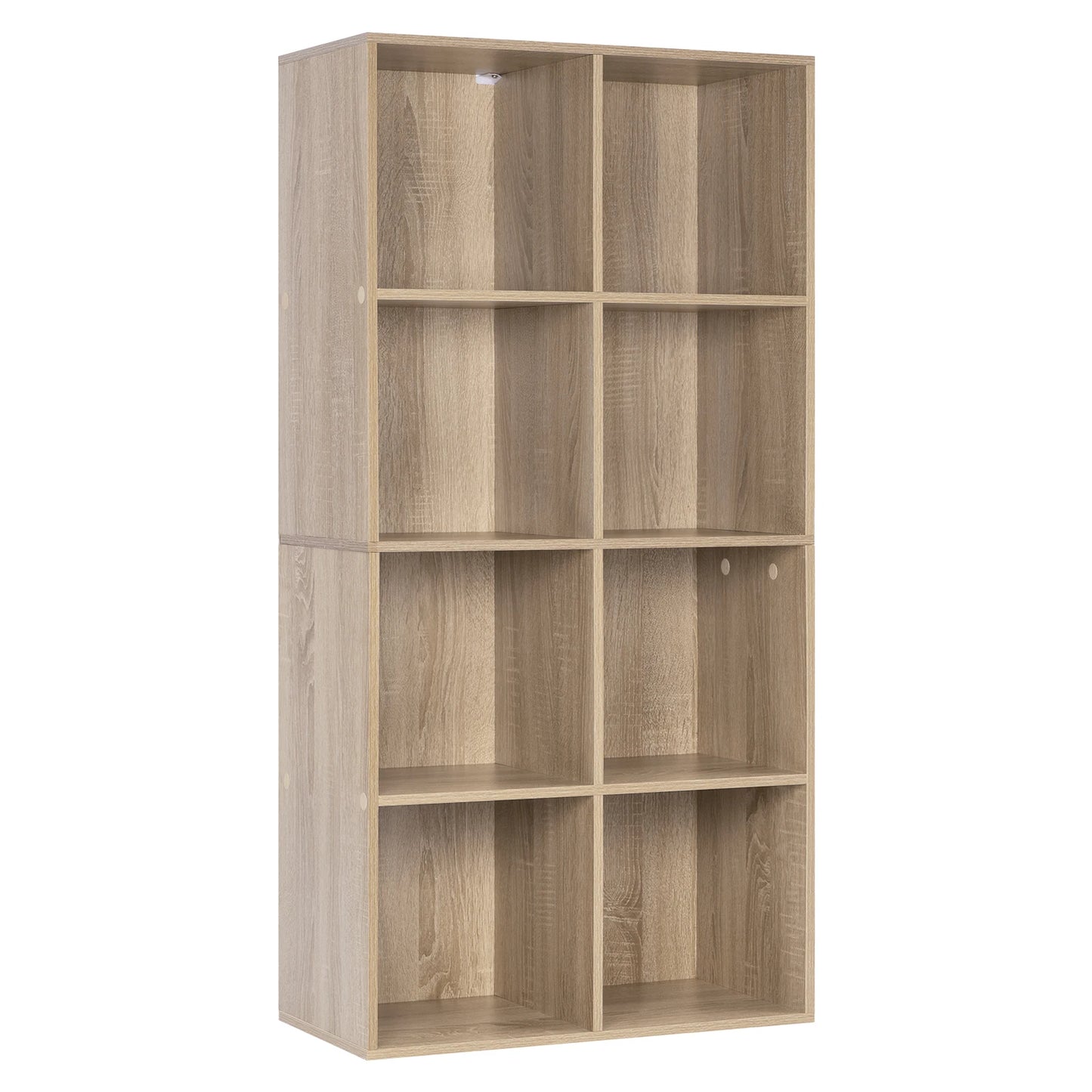 Bookcase with 8 compartments – freestanding &amp; modern – in white or oak