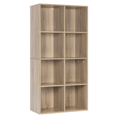 Bookcase with 8 compartments – freestanding &amp; modern – in white or oak