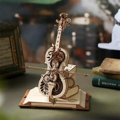 Robotime ROKR Spieluhr Holzpuzzle – Magic Piano & Magic Cello 3D Modellbausatz zum Basteln & Verschenken