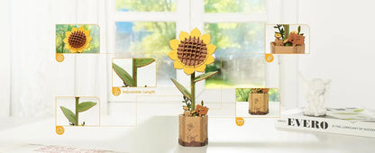 Robotime Rolife 3D Holzblumen – DIY Holzpuzzle Blumenstrauß | Ewige Blüten als Geschenk zum Muttertag, Geburtstag & Deko