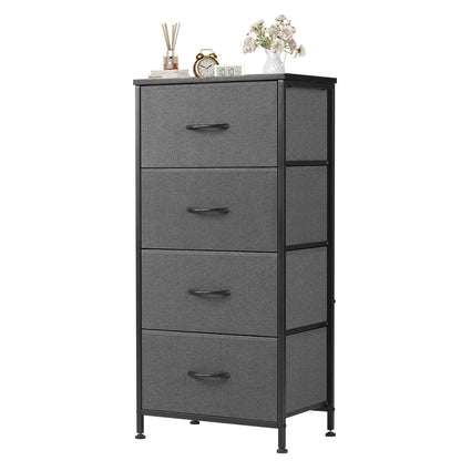 Meuble de salon JHK avec 4 tiroirs en tissu – structure en acier, peu encombrant et moderne