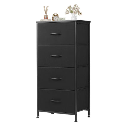 Meuble de salon JHK avec 4 tiroirs en tissu – structure en acier, peu encombrant et moderne