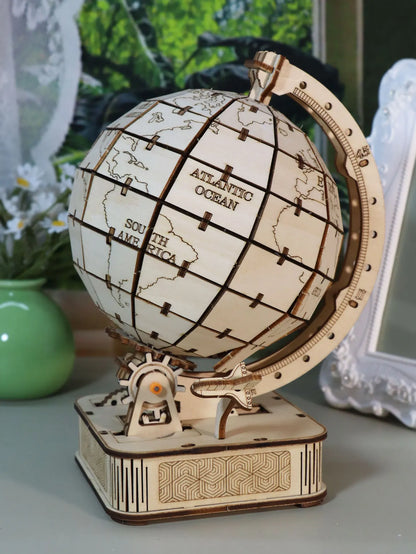 3D wooden puzzle globe – DIY wooden globe kit for turning