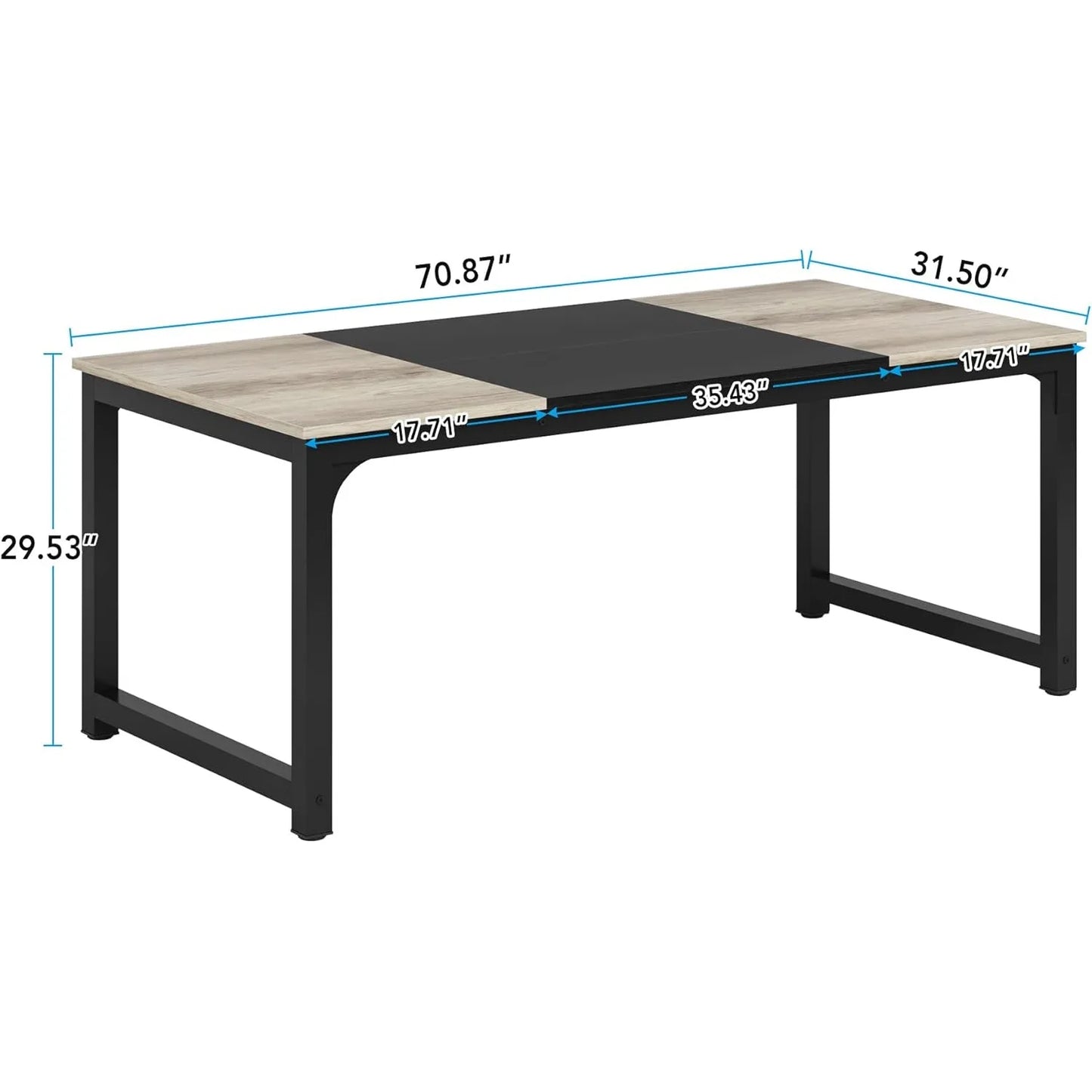 Industrial dining table 180 × 80 cm – for 6–8 people, rectangular, wood &amp; metal