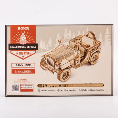 Robotime ROKR Classic Car & Vehicle Serie – 3D Holzpuzzle im Maßstab 1:15 für Kinder & Erwachsene