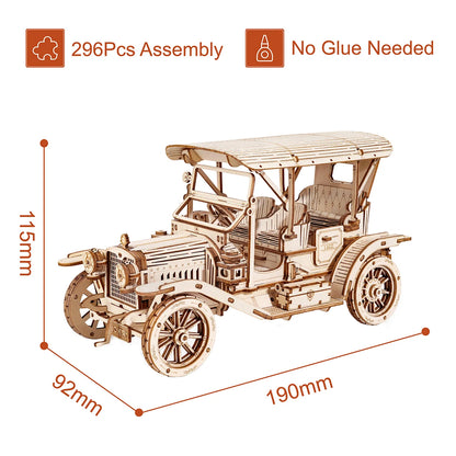 Robotime ROKR Classic Car & Vehicle Serie – 3D Holzpuzzle im Maßstab 1:15 für Kinder & Erwachsene
