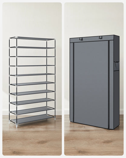 Étagère à chaussures SONGMICS 10 niveaux – jusqu'à 40 paires, avec revêtement en tissu, hauteur 162 cm