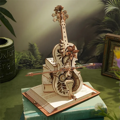 Robotime ROKR Spieluhr Holzpuzzle – Magic Piano & Magic Cello 3D Modellbausatz zum Basteln & Verschenken