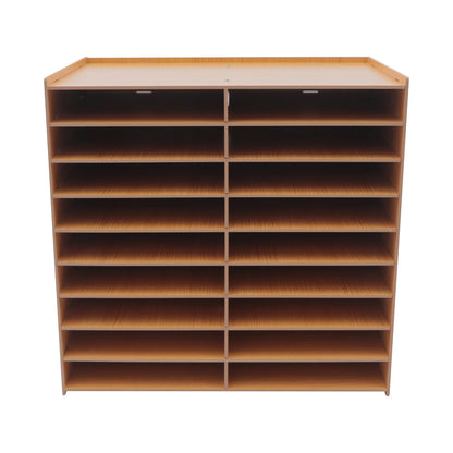 Dokumentenablage Holz 18 Fächer Aktenorganizer A4 Schreibtischregal Aktenregal für Büro und Home Office