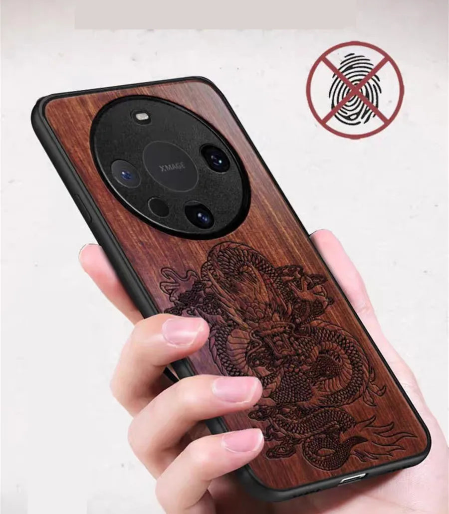 Coque en bois gravée pour Honor Magic 6 (Pro) – Motifs gravés