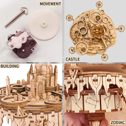 3D wooden puzzle music box “You Are My Sunshine” – DIY castle construction kit