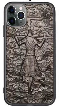 Alone – Coque en bois de santal gravée en 3D avec Lone Warrior pour iPhone