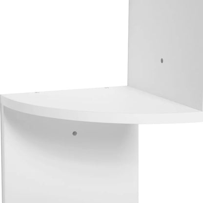 Étagère murale WOLTU Zigzag à 5 niveaux – Blanc/Noir, hauteur 156 cm, étagère d'angle moderne