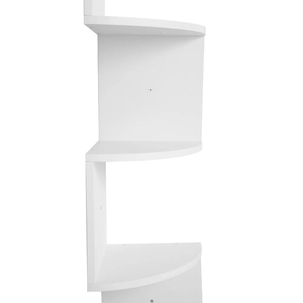 Étagère murale WOLTU Zigzag à 5 niveaux – Blanc/Noir, hauteur 156 cm, étagère d'angle moderne