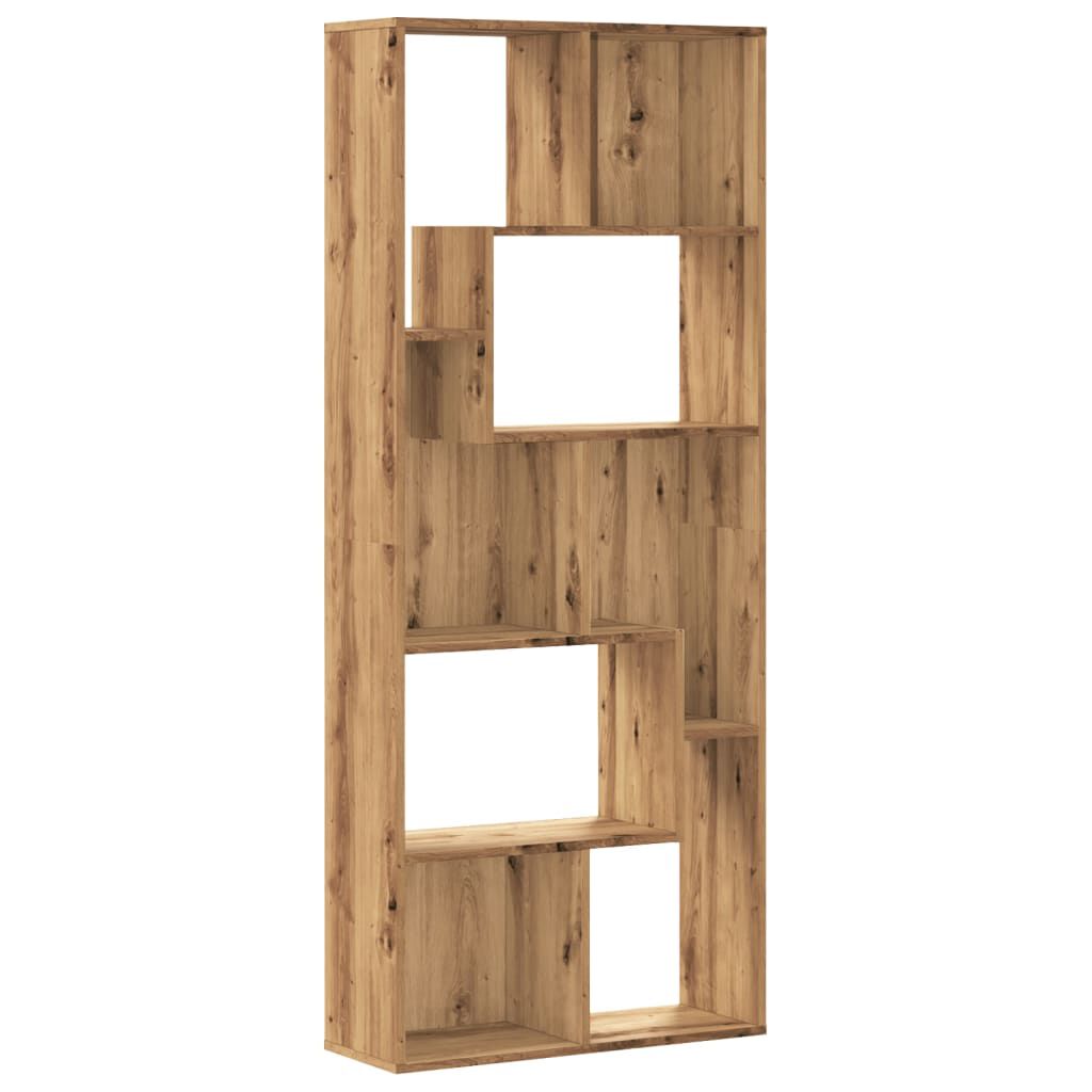 Bücherregal 67×24×161 cm – Handgefertigt aus Holzwerkstoff in Artisan Eiche | Flexibel aufstellbar