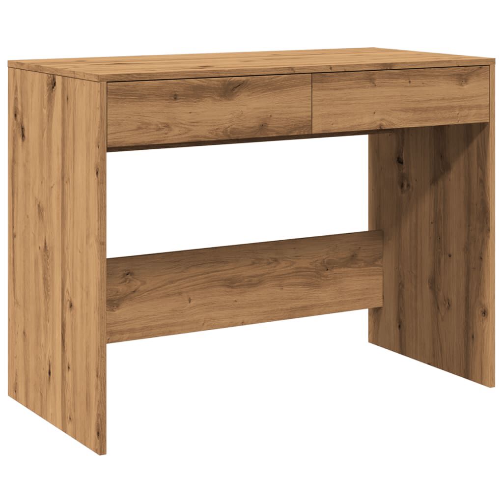 Desk 101×50×76.5 cm – Handcrafted from engineered wood in Artisan Oak | With 2 drawers